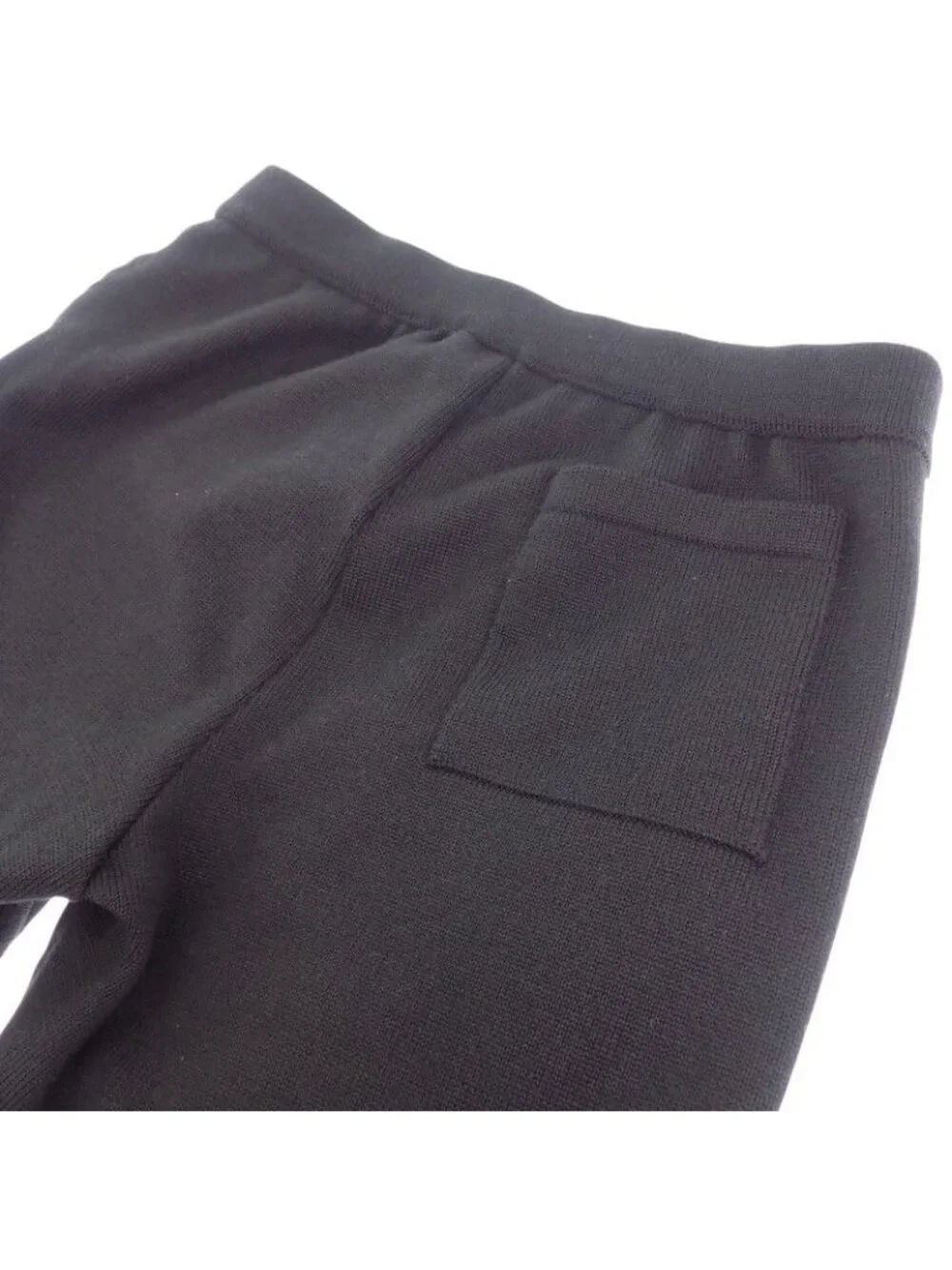 Prada Knit Contrast Nylon Pants 48 Wool Black